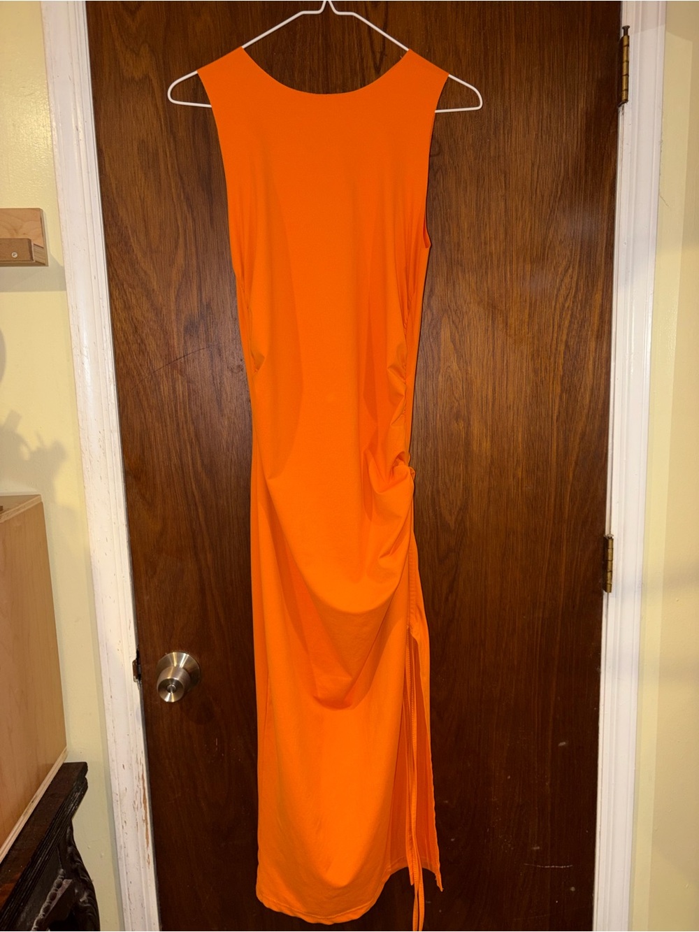 Sleeveless Orange Maxi Dress - Classic Silhouette